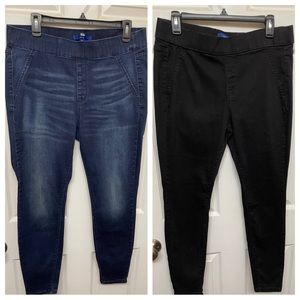 Apt. 9 pull on ankle jeans bundle, size 14.
